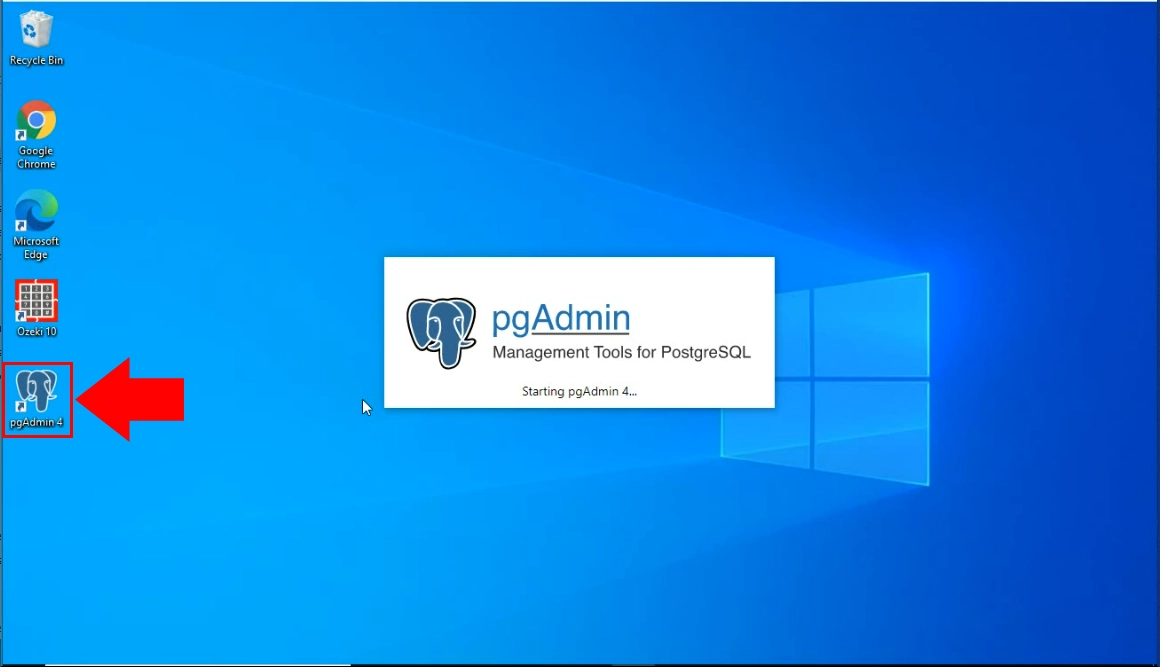 connect to the postgresql server by using the pgadmin software