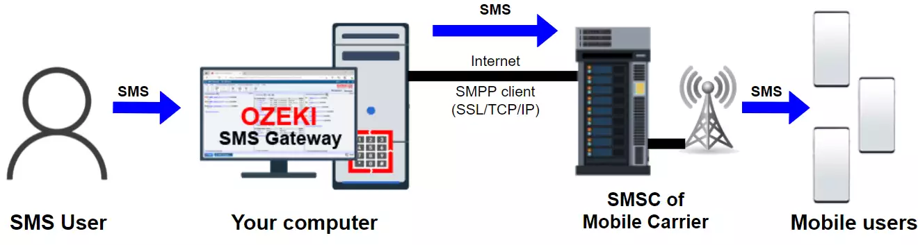 how to send sms via an smpp sms client